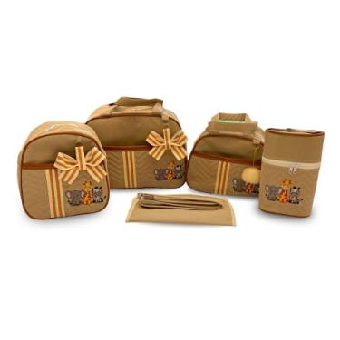 Imagem de Kit Bolsa Maternidade 5 Peças Grande Impermeável + Mochila + Trocador 