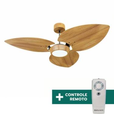 Imagem de Ventilador de Teto Com Controle Remoto Natuvent Dahlia Led 3 Pás Madei