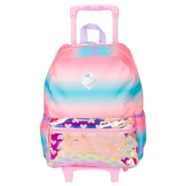 Imagem de Mochila Rodinha Infantil Degradê Média Sestini Original, Rosa