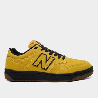 Imagem de Tênis New Balance 480 Low Masculino, Amarelo, Preto, 40