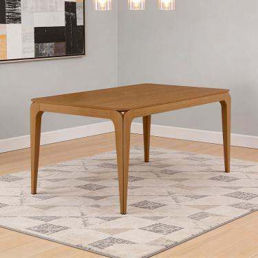 Imagem de Mesa de Jantar 6 Lugares Retangular 160cm Tampo MDF Claris N01 Ypê - Lyam Decor