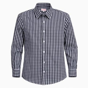 Imagem de Camisa Masculina Xadrez Casual Festa Junina Manga Longa - Photok, Pret