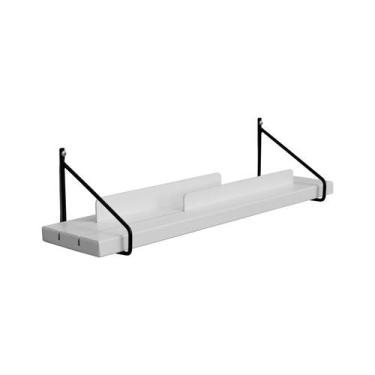 Imagem de Prateleira/Porta Livros com Metal e Madeira ou MDF Life Branco - Decor