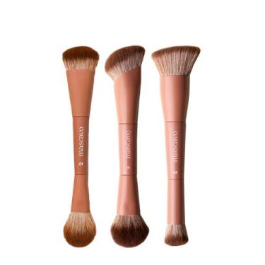 Imagem de Kit Mascavo Pro Series Pincel de Maquiagem Duplo - 3 Unidades