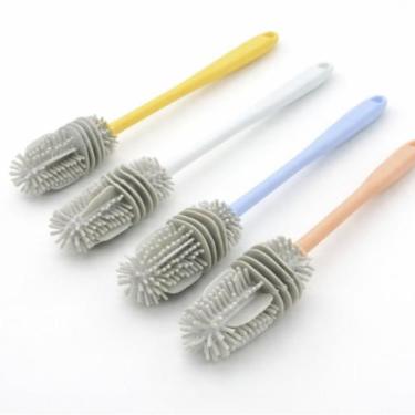 Imagem de Escova de Silicone Lavar Copos Garrafa Mamadeira 31,5cm C72 - Pra vc, 