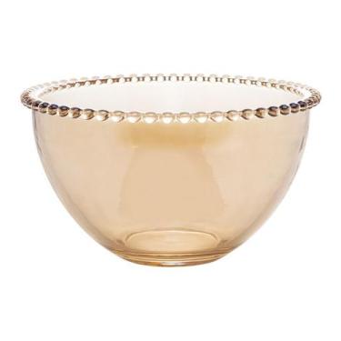 Imagem de Saladeira 20,5x11,5cm Cristal Ecológico Pearl Âmbar - Wolff