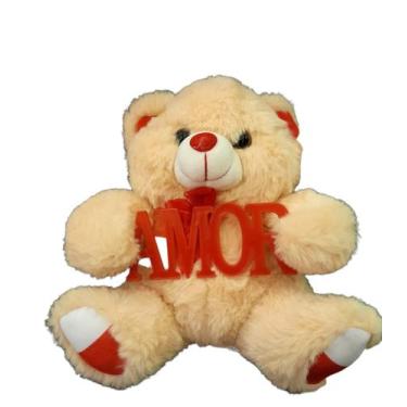 Imagem de Urso de pelúcia  de 25 cm com letreiro de Amor - Fizzy 