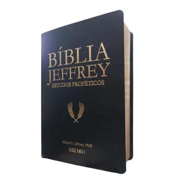 Imagem de Bíblia jeffrey estudos proféticos  king james 1611  capa de luxo preta