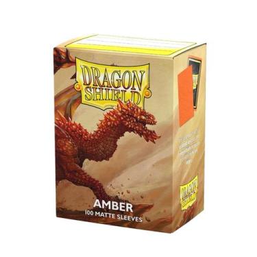 Imagem de Dragon Shield Matte Amber 100 un Sleeves Para Cartas Pokemon Magic