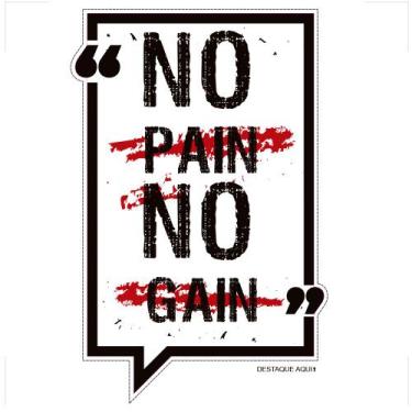 Imagem de Saldão - Adesivo Frase No Pain No Gain - TaColado..