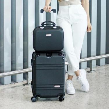 Imagem de Mala de Mão Bordo Viagem  Bagagem Pequena Rígida ABS 10 KG Aprovada Ca
