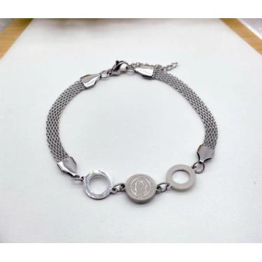 Imagem de Bracelete Pulseira em Aço Inox São Benedito - Magazine world jóias