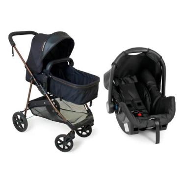 Imagem de Carrinho de Bebê Galzerano Napoli G22 Com Bebê Conforto, Preto e Cobre