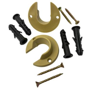 Imagem de Kit 2 Suporte Roseta Flange Varão 19mm Cortina - Morena Mineira, Marfi