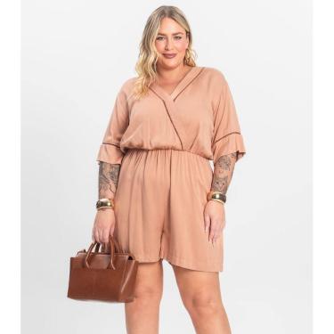 Imagem de Macaquinho Feminino Plus Size Secret Glam Marrom
