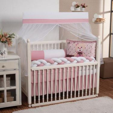 Imagem de Kit berço estampado bebê herói vitorioso com mosquiteiro 9 pçs - RG SH