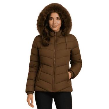 Imagem de Jaqueta Feminina Puffer Peluciada Lunender, Caramelo, P