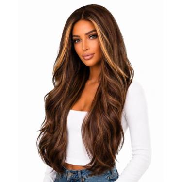 Imagem de Peruca Wig Cabelo Bio Orgânico Ondulado Mechas Acobreado - Yan Hair, M