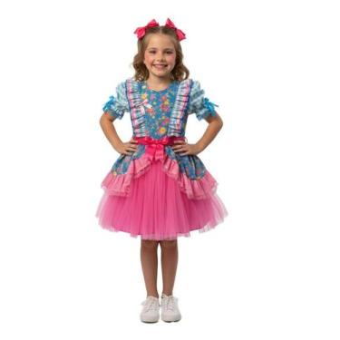 Imagem de Vestido junino floral turquesa com tule e calção bambolê 783 14 - Papi