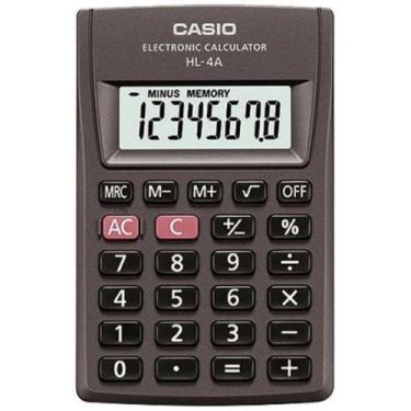 Imagem de Calculadora de Bolso Casio, 8 dígitos HL-4A-S4-DP Preta