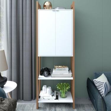 Imagem de Estante de Livros 65CMX184,7cm 2 Portas em Cima Haia Yescasa Branco/Am