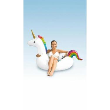 Imagem de Boia Unicórnio Inflável Grande 90cm Piscina - Congratulations Store