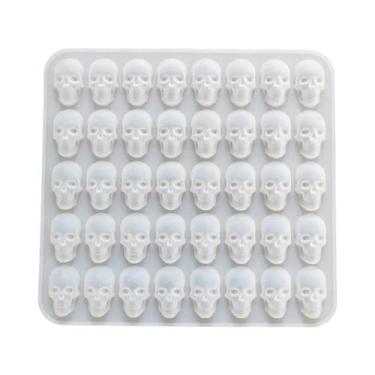 Imagem de Forma De Gelo Em Silicone Com 40 Cavidades Em Forma De Caveira, Reutil