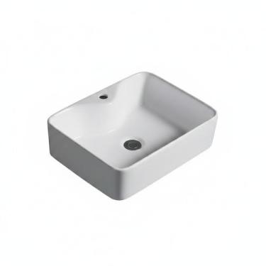 Imagem de Cuba Banheiro Pia Apoio Sobrepor Retangular 48x37 Branco - Gold Dream 