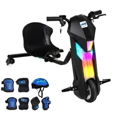 Imagem de Triciclo Elétrico Drift 36V 250W Black com Kit Radical Proteção Capace
