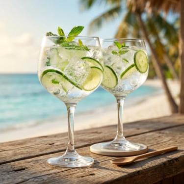 Imagem de Ruvolo, Kit 2 Taças de Vidro Balloon, Taças de Gin Drink de Vidro 650ml