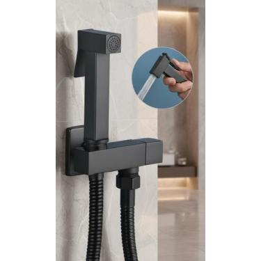 Imagem de Ducha Higiênica Quadrada Preto Fosco Metal 1/4 Volta - Congratulations