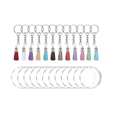 Imagem de Kit Personalizável De Chaveiros De Acrílico DIY Com Argolas De Metal, 