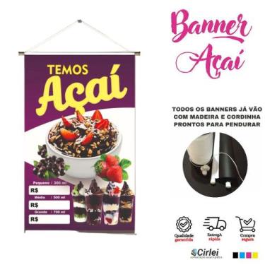 Imagem de Banner Açaí  *DIVERSOS TAMANHOS* - Cirlei Comunicação Visual, 120x70cm