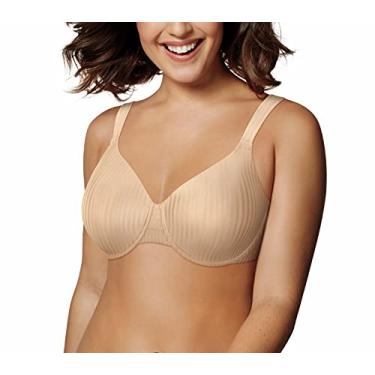 Imagem de Playtex Sutiã feminino Secrets com aro, suavização total, cobertura total com aro, Listra nude, 44DD