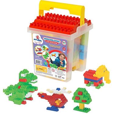 Imagem de Brinquedo para Montar Balde com Blocos 110 Peças Merco Toys