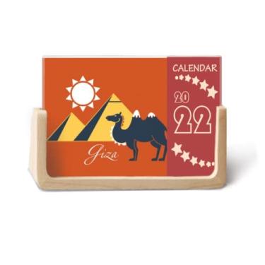Imagem de Agenda calendário de mesa com estampa de camelo esfinge do Egito Pyrad 2022 12 meses