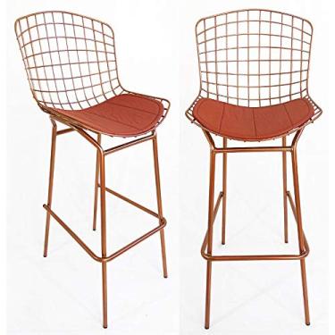 Imagem de Kit 2 Banquetas BERTÓIA cobre tubular - Poltronas do Sul