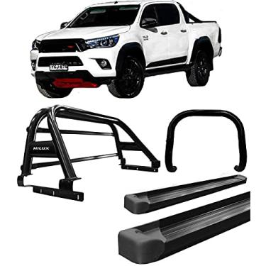 Imagem de Kit quebra mato+Estribo+Sant Antonio DUPLO Hilux 16/20 Preto