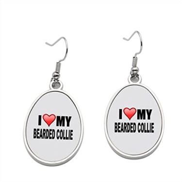 Imagem de Brinco I Love My Bearded Collie – Brincos pendentes para meninas – Presente de festa de aniversário dos namorados