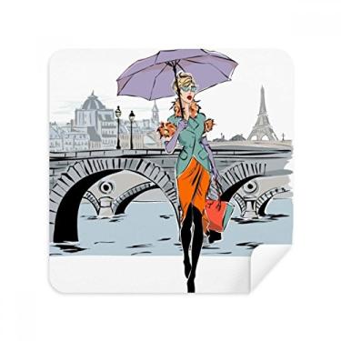 Imagem de Óculos de limpeza de tela Lady River Bridge France Mark tecido de camurça pacote com 2