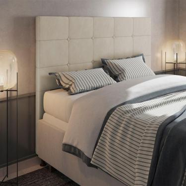 Imagem de Cabeceira Cama Box Queen 160cm Suede Bege