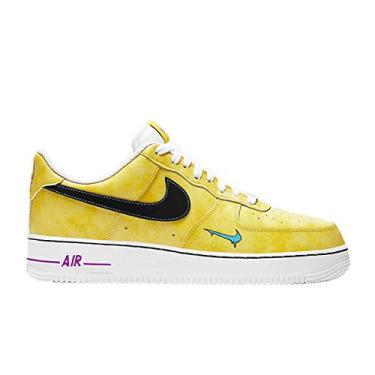 Imagem de Nike Tênis de basquete masculino Air Force 1 Low '07 Lx Turtle, Velocidade amarela/azul a laser/branco/preto, 14
