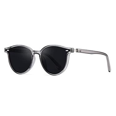 Imagem de Óculos de sol polarizados femininos masculinos moda redonda design feminino óculos de sol masculinos uv400 gafas de sol mujer, cinza, não polarizado