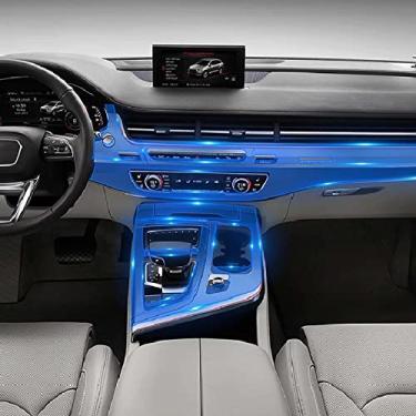 Imagem de MIVLA Consola central do interior do carro filme protetor de tpu transparente filme de reparo, para acessórios automotivos audi q7 2012-2019