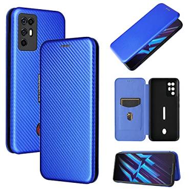 Imagem de For ZTE Nubia Red Magic 6R Carbon Fiber Texture Horizontal Flip TPU + PC + PU Leather Case with Card Slot