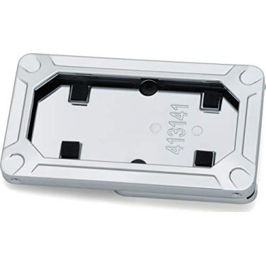 Imagem de Kuryakyn Acessório de realce de motocicleta 3141: Moldura de placa de licença para montagem lateral Nova para motocicletas Harley-Davidson 2018-19, cromada