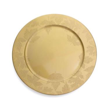 Imagem de Sousplat Redondo Decorativo Natalino Dourado 33X33x33 Cm D'rossi - Dro