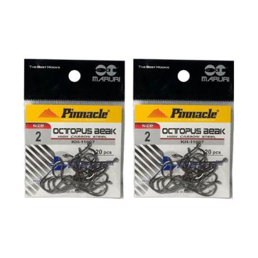 Imagem de Kit Anzol de Pesca Maruri Octopus Beak Aço Carbono N° 2 40 Peças