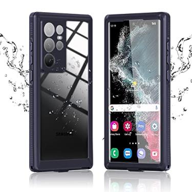 Imagem de Capa para Samsung Galaxy S22 Ultra, à prova d'água, protetor de tela integrado, proteção total, resistente, à prova de choque, antiarranhões, capa de policarbonato resistente para Galaxy S22 Ultra 5G 6,8'' 2022 (preto)