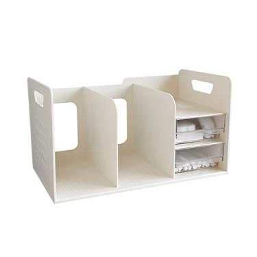 Imagem de KIZQYN Estante pequena estante para espaços pequenos, estojo organizador de armazenamento de livros prateleiras abertas quarto sala de estar escritório estante (tamanho: 1)